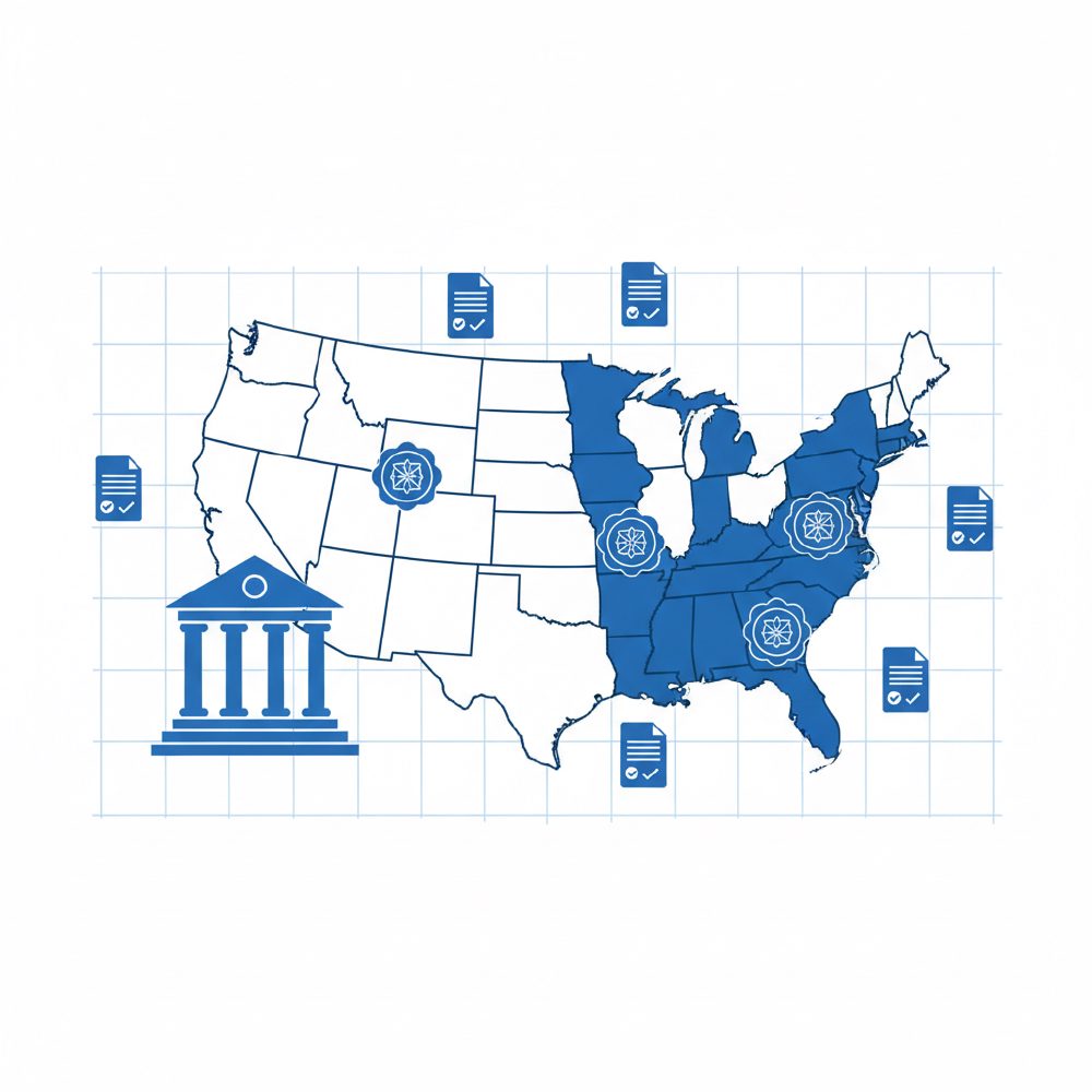 Map of US states where online casino is legal in 2026